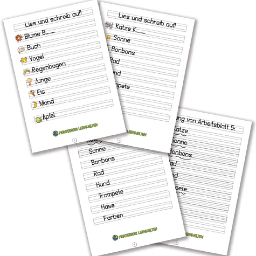 Arbeitsblätter Erstes Lesen und Schreiben (DOWNLOAD)