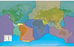 8 Arbeitsfolien für die begehbare Weltkarte, 180 x 110 cm