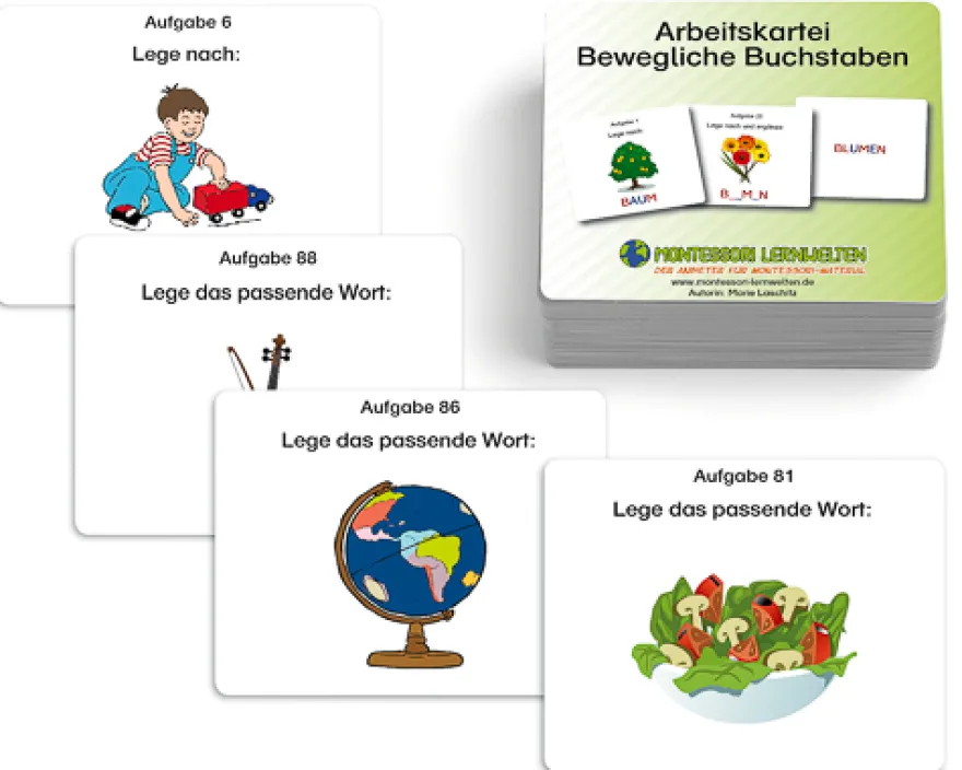 Arbeitskartei Bewegliche Buchstaben