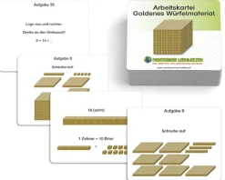Arbeitskartei Goldenes Würfelmaterial