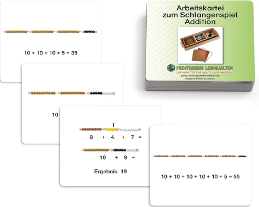 Arbeitskartei Schlangenspiel Addition (DOWNLOAD)