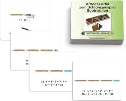 Arbeitskartei Schlangenspiel Subtraktion