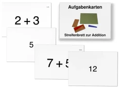 Aufgabenkarten für das Streifenbrett zur Addition