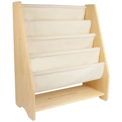 Bücherregal mit Stofffächern