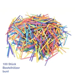 100 bunte Bastelhölzer