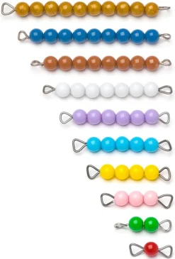 10 bunte Perlenstäbchen von 1 bis 10