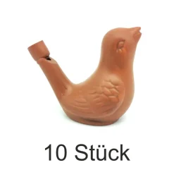 10er Set Vogelwasserpfeifen aus Ton