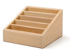 5-Fächer-Holzkasten mit angeschrägter Öffnung