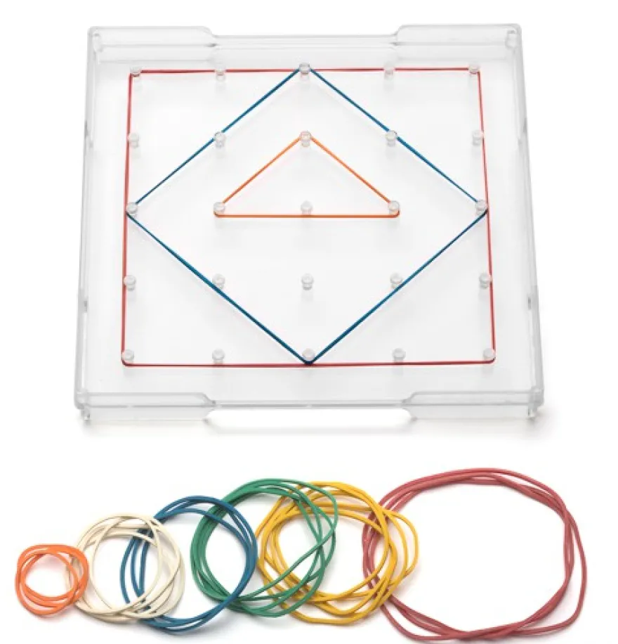 Geometriebrett quadratisch transparent 13 cm