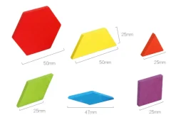 Geometrische Tangram-Muster aus Holz