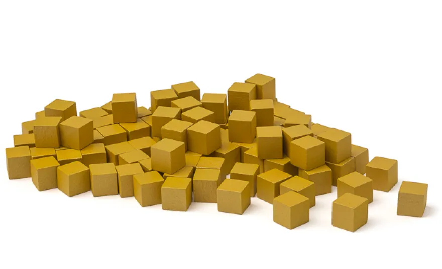 Goldenes Würfelmaterial