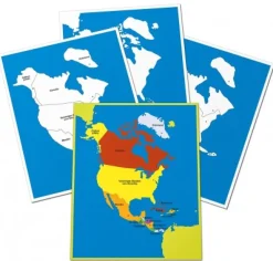 4 große Kontrolltafeln zur Puzzlekarte Nordamerika (DOWNLOAD)