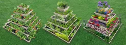 Große Pflanzpyramide aus Holz - ideal als Erdbeerpyramide und Kräuterpyramide