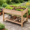 Hochbeet aus Holz mit Ablagefläche