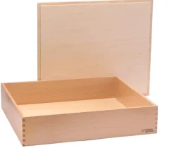 Holzbox mit Deckel, 40 x 34 x 8 cm Innenmaß