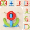 Holzpuzzle Buchstaben und Ziffern