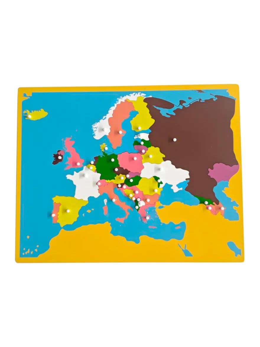 8 Holzpuzzlekarten zu Kontinenten und Ländern
