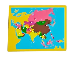 8 Holzpuzzlekarten zu Kontinenten und Ländern