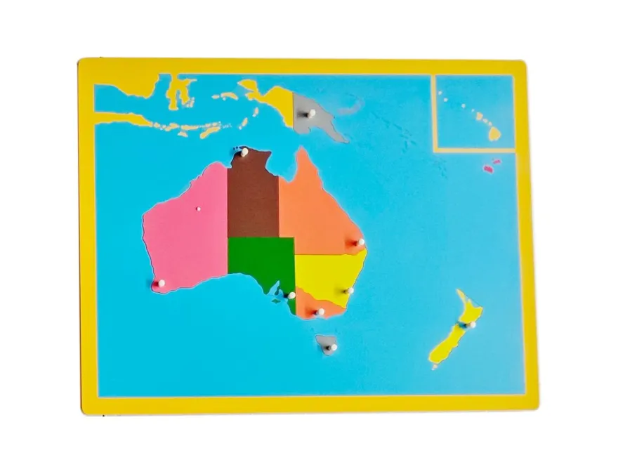 8 Holzpuzzlekarten zu Kontinenten und Ländern