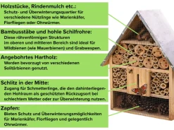 Hotel für Wildbienen und Insekten - selbststehend oder zum Aufhängen