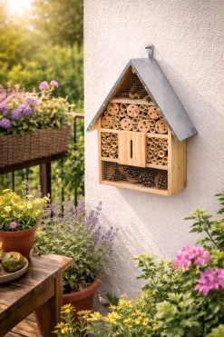 Hotel für Wildbienen und Insekten - selbststehend oder zum Aufhängen