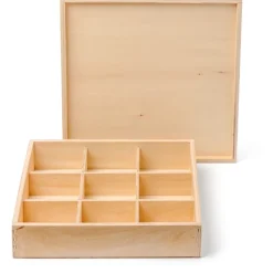 Kasten mit 9 Fächern und Deckel