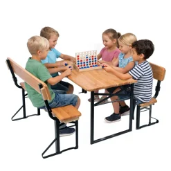 Kindersitzgarnitur - 2 Bänke und 1 Tisch für 6 Kinder