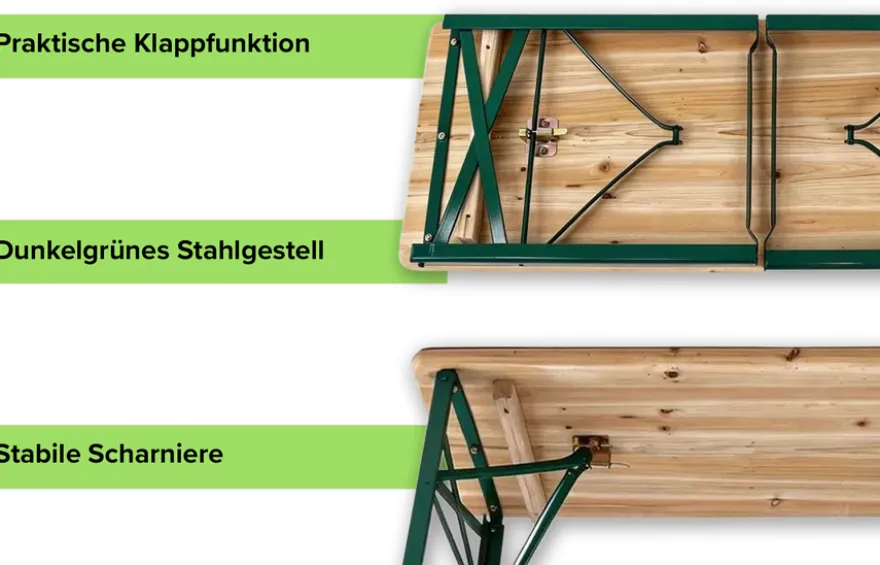 Kindersitzgarnitur - 2 Bänke und 1 Tisch für 6 Kinder