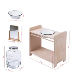 Kinderwaschtisch mit Spiegel und Wasserbehälter