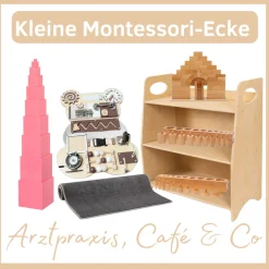 Kleine Montessori-Ecke für Ihren Warte- und Spielbereich in der Arztpraxis, der Bibliothek, im Einzelhandel oder Restaurant