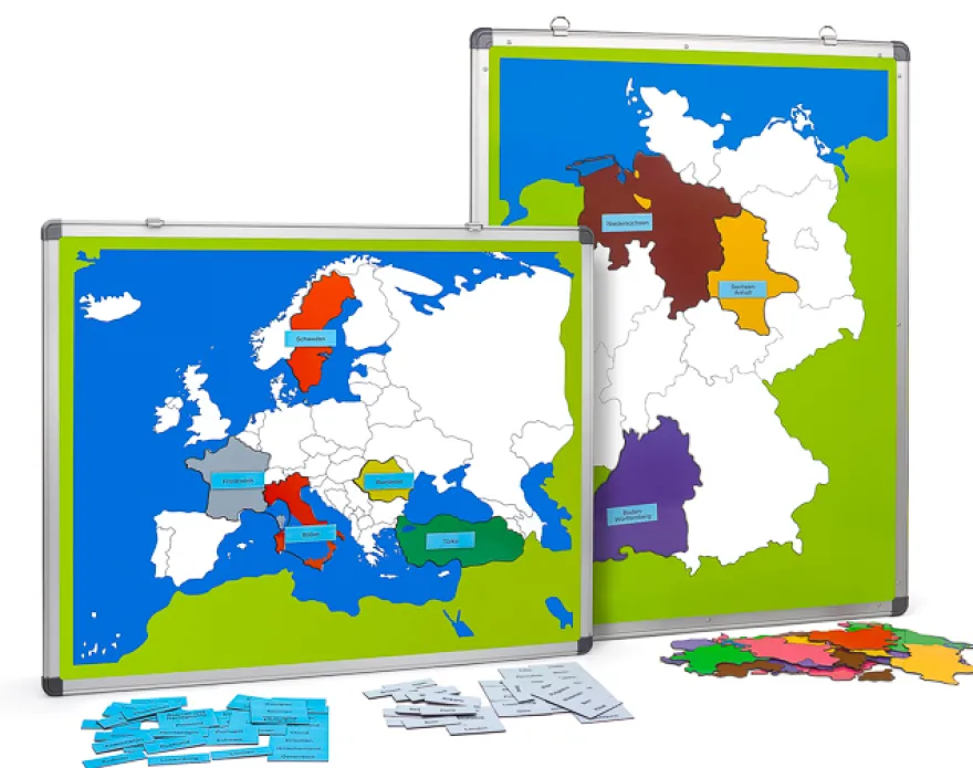 Magnetische Europa- und Deutschlandkarte