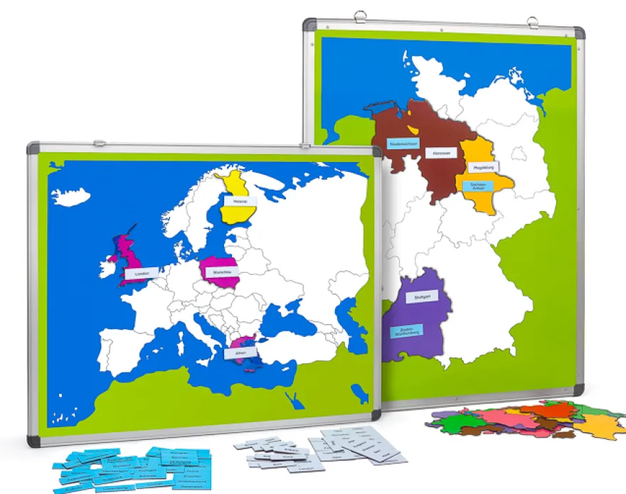 Magnetische Europa- und Deutschlandkarte