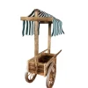 Marktwagen mit Baldachin - Holzwagen mit Metallbereifung