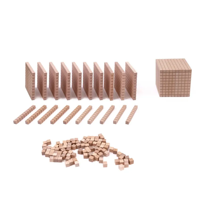 Mathematischer Würfel aus Holz, 121 Teile