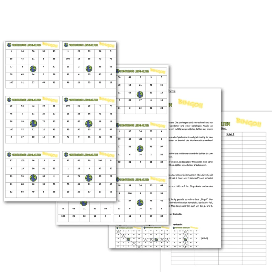 Montessori-Bingo - Stellenwerte spielerisch erkennen (DOWNLOAD)