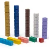 Montessori Rechenstäbchen mit Rillen aus Holz in den Montessori-Farben
