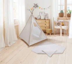 Premium Tipi Kinderzelt - Spielzelt mit gepolsterter Decke