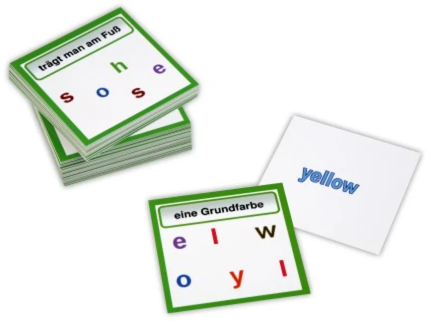 60 Purzelwörterkarten für Englisch - Anfangswortschatz (DOWNLOAD)