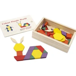 Puzzlekiste mit farbigen Formen