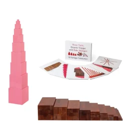Set: Rosa Turm und braune Treppe