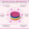 12 Sitzmatten mit Tasche - Regenbogenfarben