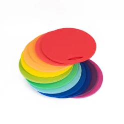 12 Sitzmatten mit Tasche - Regenbogenfarben