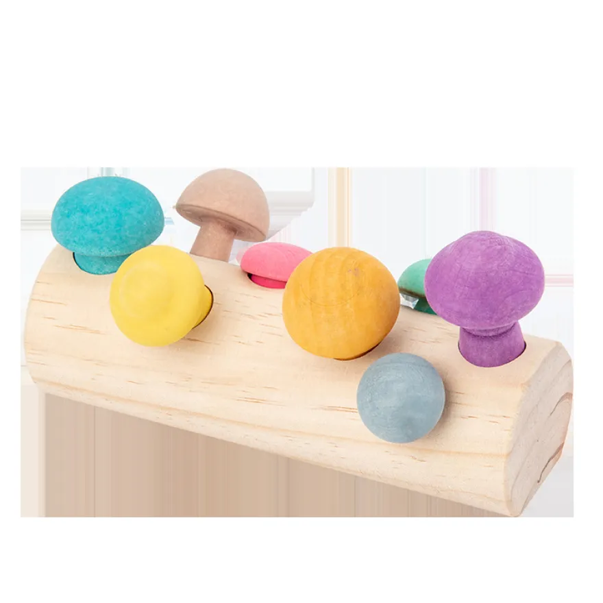 Steckspiel mit bunten Pilzen