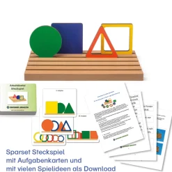 Steckspiel zur Raum-Lage-Wahrnehmung mit Aufgabenkarten und Download