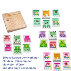 Stöpselkasten-Lernwerkstatt - Mit dem Holzcomputer die ersten Wörter und das erste Lesen üben