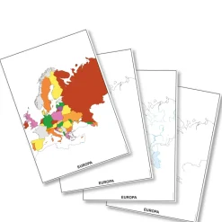 Umrisskarten Europa - Länder, Flüsse/Seen und Küsten (DOWNLOAD)