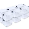 12 x XL Aufbewahrungsbox mit Deckel - stapelbar und rollbar