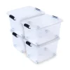 4 x XL Aufbewahrungsbox mit Deckel - stapelbar und rollbar
