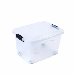 4 x XL Aufbewahrungsbox mit Deckel - stapelbar und rollbar